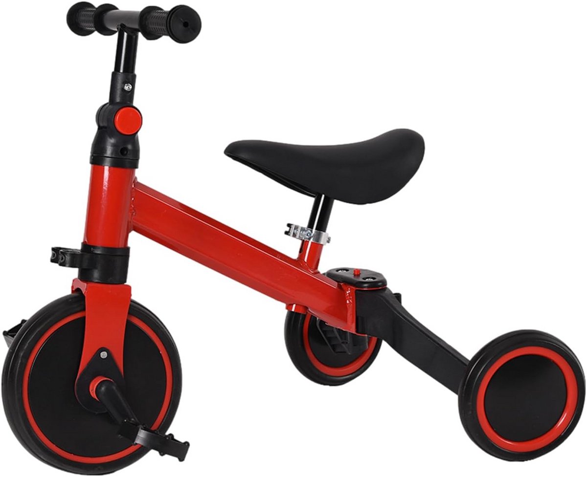 Kinderdriewieler - Loopfiets - Buiten spelen - Multifunctioneel aanpasbaar - 60 x 42 x 49 cm - Rood Driewieler kopen online