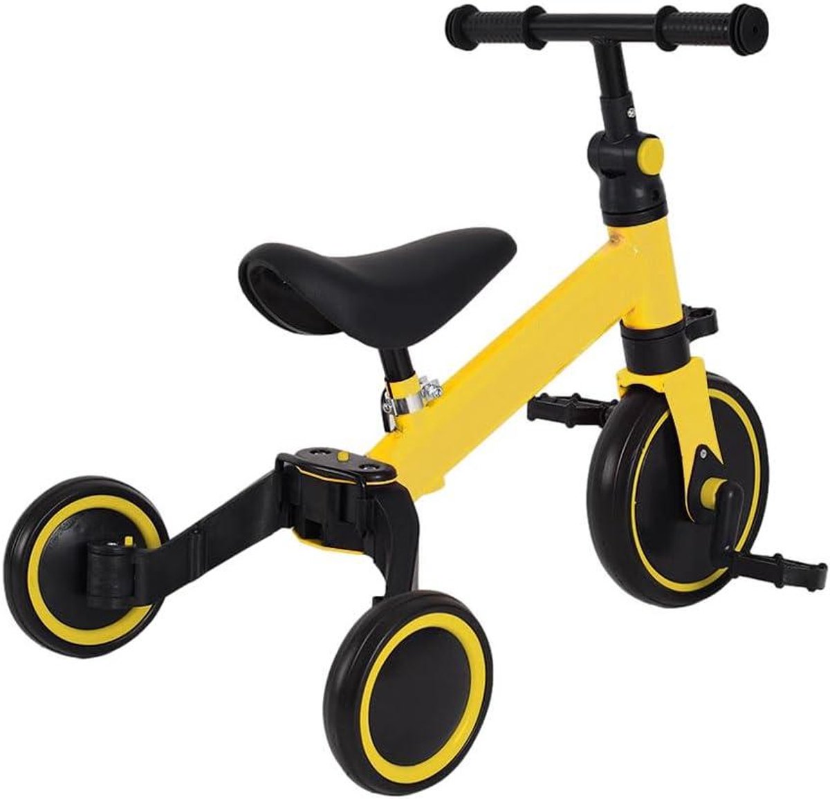 Kinderdriewieler - Loopfiets - Buitenspelen - Inklapbare Voetsteun - 4 kg - Geel Driewieler kopen online