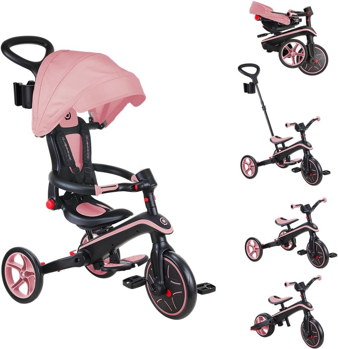 Kinderdriewieler - Loopfiets - Kind Ontwikkeling - Groeit Mee Met Kind - 4-in-1 - Pastel Roze Driewieler kopen online