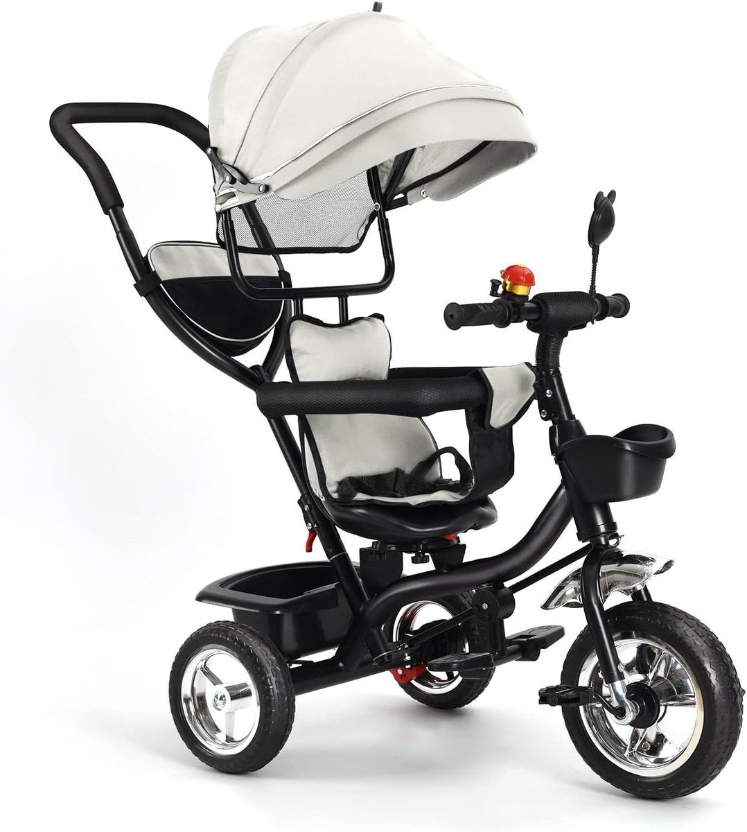 Kinderdriewieler - Loopfiets Kinderen - Veilig Buiten Spelen - Verstelbaar Groei - 46x75x106CM - Grijs Driewieler kopen online