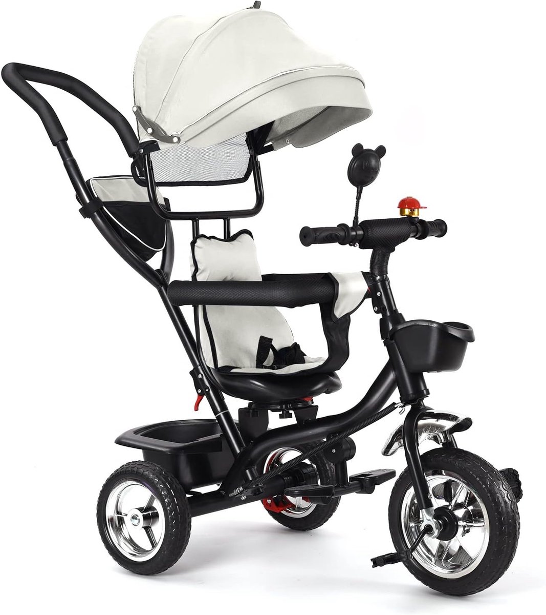 Kinderdriewieler - Loopfiets - Leren fietsen - 4-in-1 modulair ontwerp - Vanaf 1 jaar - Lichtgrijs Driewieler kopen online