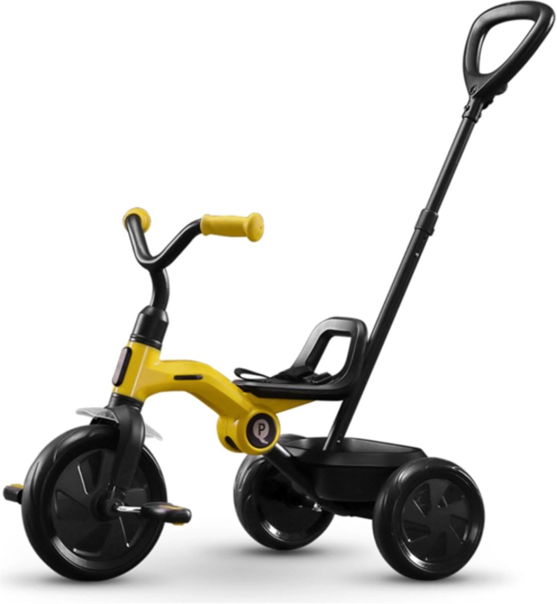 kinderdriewieler opvouwbare loopfiets buiten spelen lichtgewicht draagbaar 10 inch wiel geel