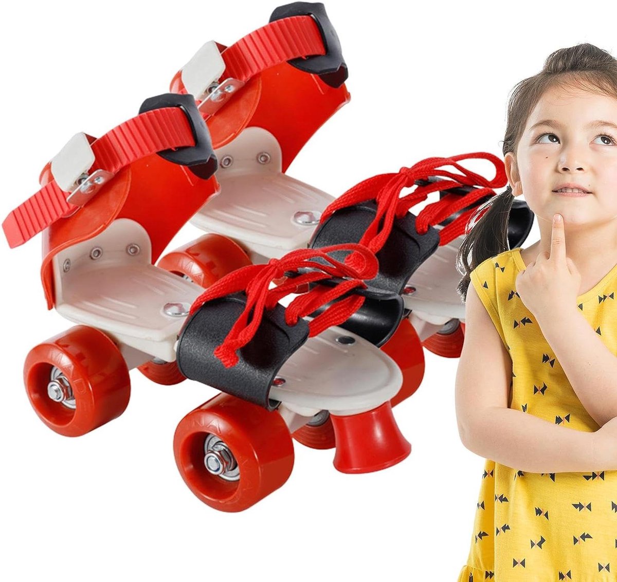 Kinderschaatsen Dubbele Rij - Rolschaatsen Kinderen - Actief Buiten Spelen - Verstelbaar aan Groeiende Voeten - Zie Beschrijving - Rood Rolschaatsen kopen online