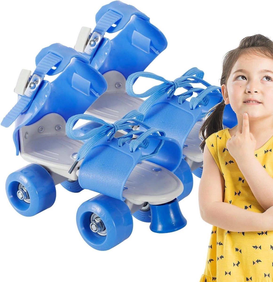 Kinderschaatsen met dubbele rijen - Rolschaatsen meisjes - Actief spelen - Verstelbaar ontwerp - 4 maten - Blauw Rolschaatsen kopen online