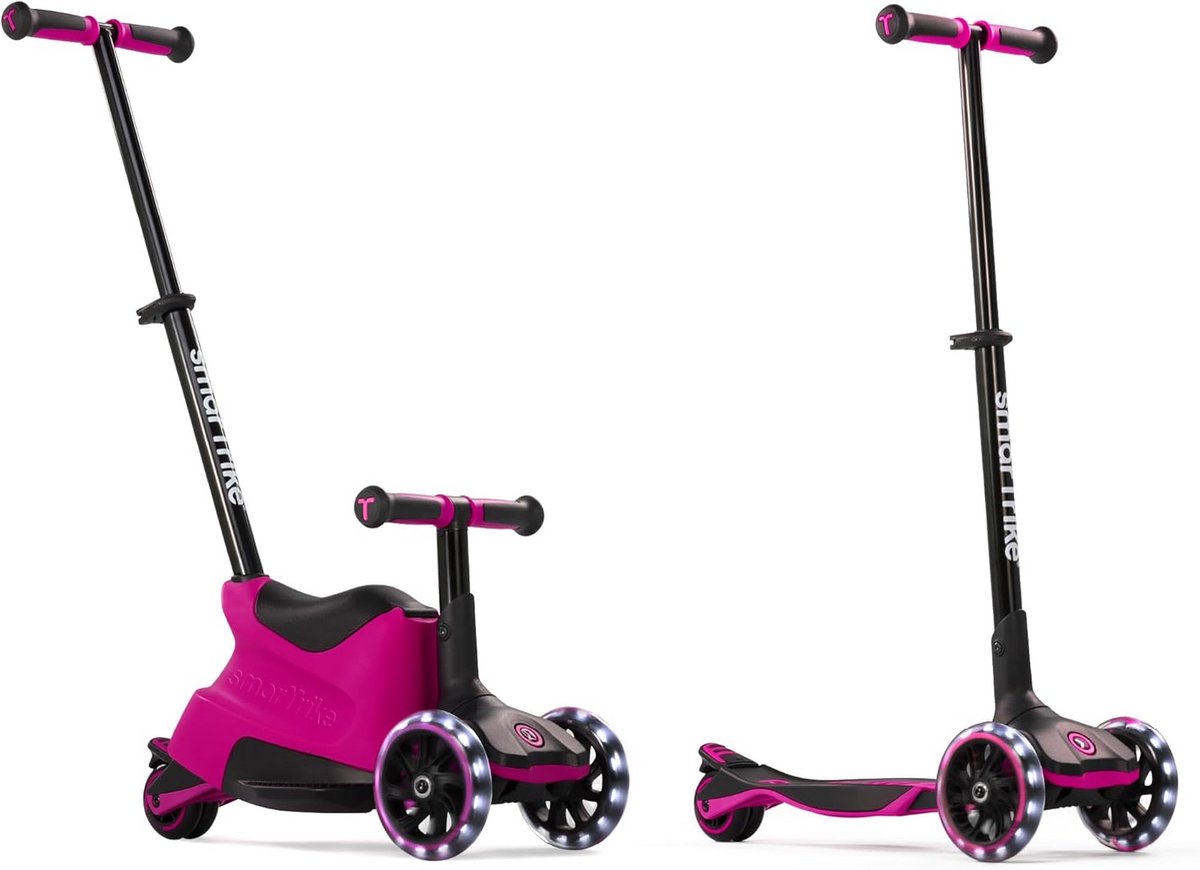 Kinderscooter 5-in-1 - Rijspeelgoed - Meegroeien met kind - Verstelbaar stuur en zadel - 12 maanden tot 12 jaar - Roze Driewieler kopen online