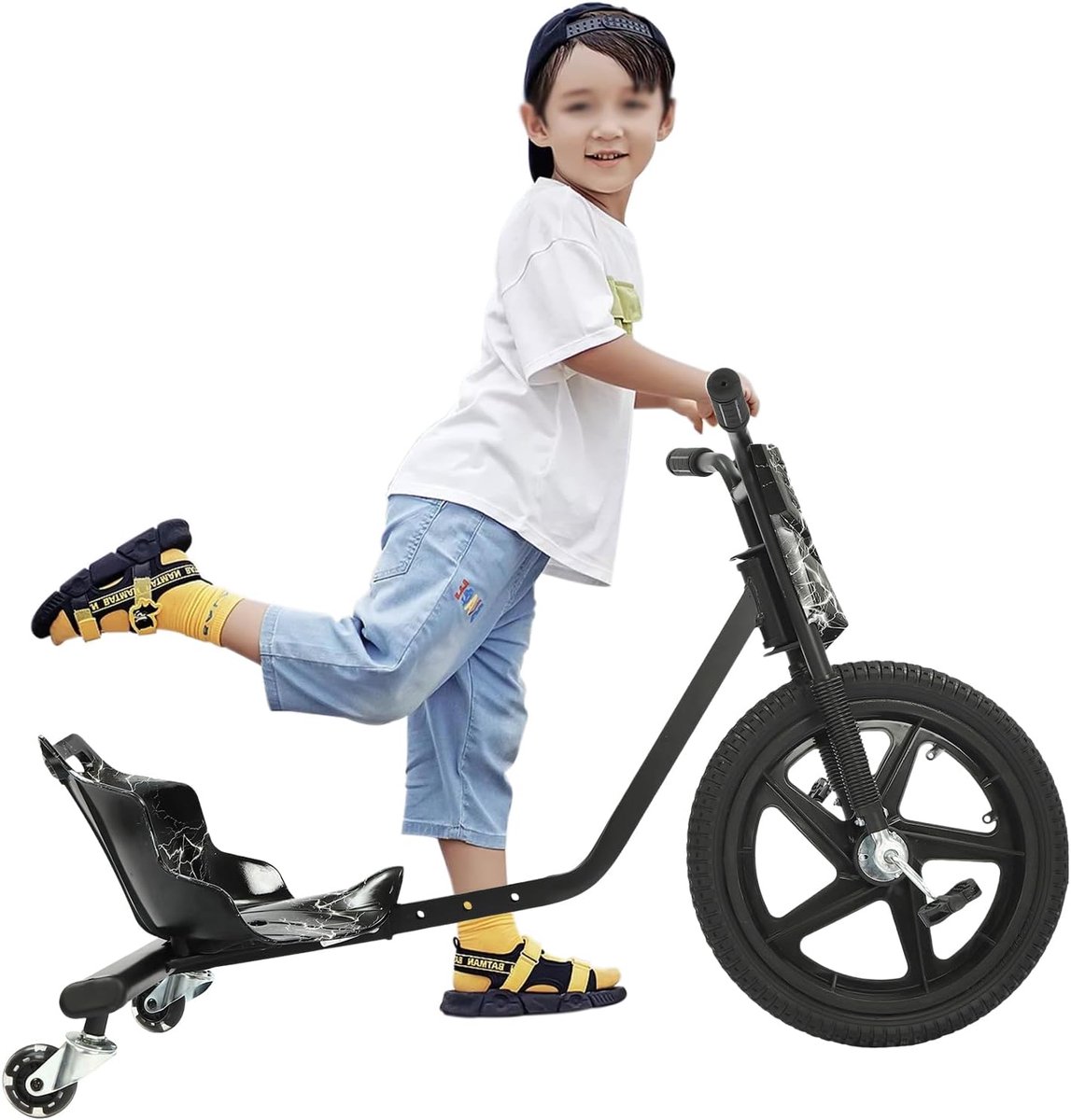 Kinderscooter Driewieler - Drift Bike - Leren Rijden - Achterwiel met verlichting - 100 kg draagvermogen - Zwart Driewieler kopen online