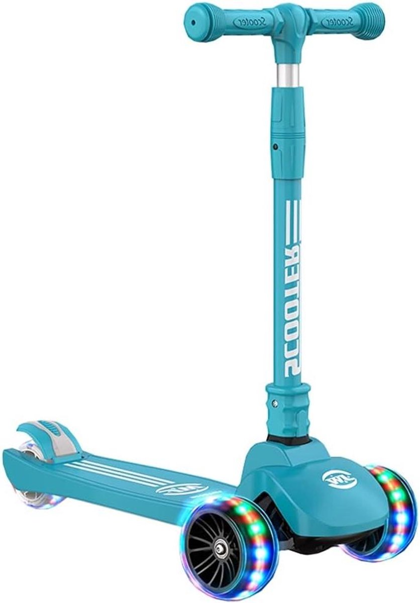 Kinderscooter - Driewieler step - Buiten spelen - Knipperende wielen - Verstelbaar 65-80cm - Groen Driewieler kopen online