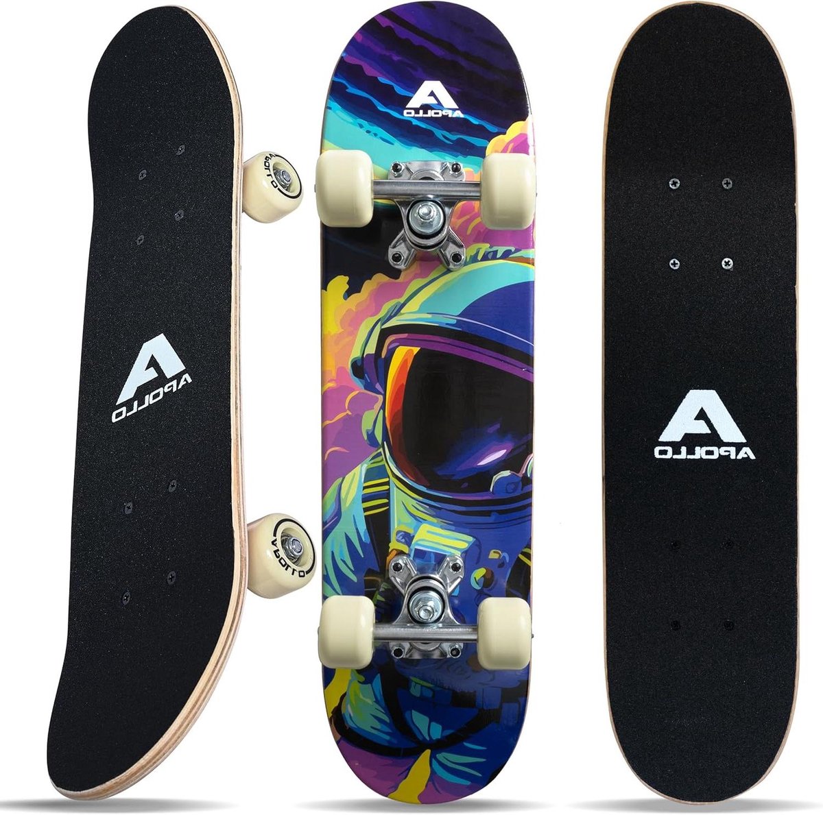 Kinderskateboard - Compleet board Cruiserboard - Leren skateboarden - Hoge kwaliteit constructie - 24 inch - Astronaut Skateonderdeel kopen online