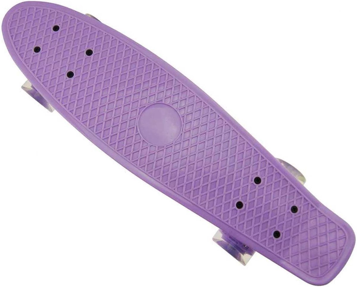 Kinderskateboard - Mini Cruiser - Buiten Spelen - Lichtgevende Wielen - 56 cm Deck - Lichtviolet Skateonderdeel kopen online