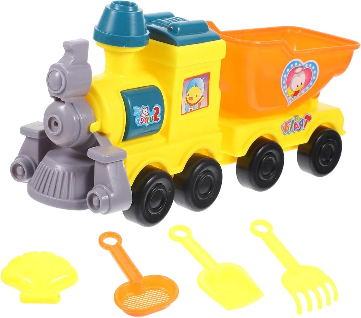 Kinderspeelgoed Strandtrein - Zandspeelgoed Kar - Strandplezier Maken - Duurzaam Plastic Materiaal - 28 x 14 x 7.5 cm - Willekeurig Speelgoedkruiwagen kopen online
