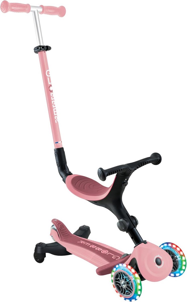 Kinderstep met Zitting - Loopfiets Driewieler - Buitenspelen Leren - Gereedschapsloos Verstelbaar - 3-in-1 Design - Pastel Roze Driewieler kopen online