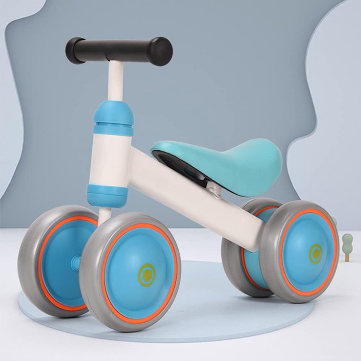 kindertricycle 3 in 1 loopfiets babyfiets leren lopen kantelbescherming 50 x 18 x 38 cm blauw