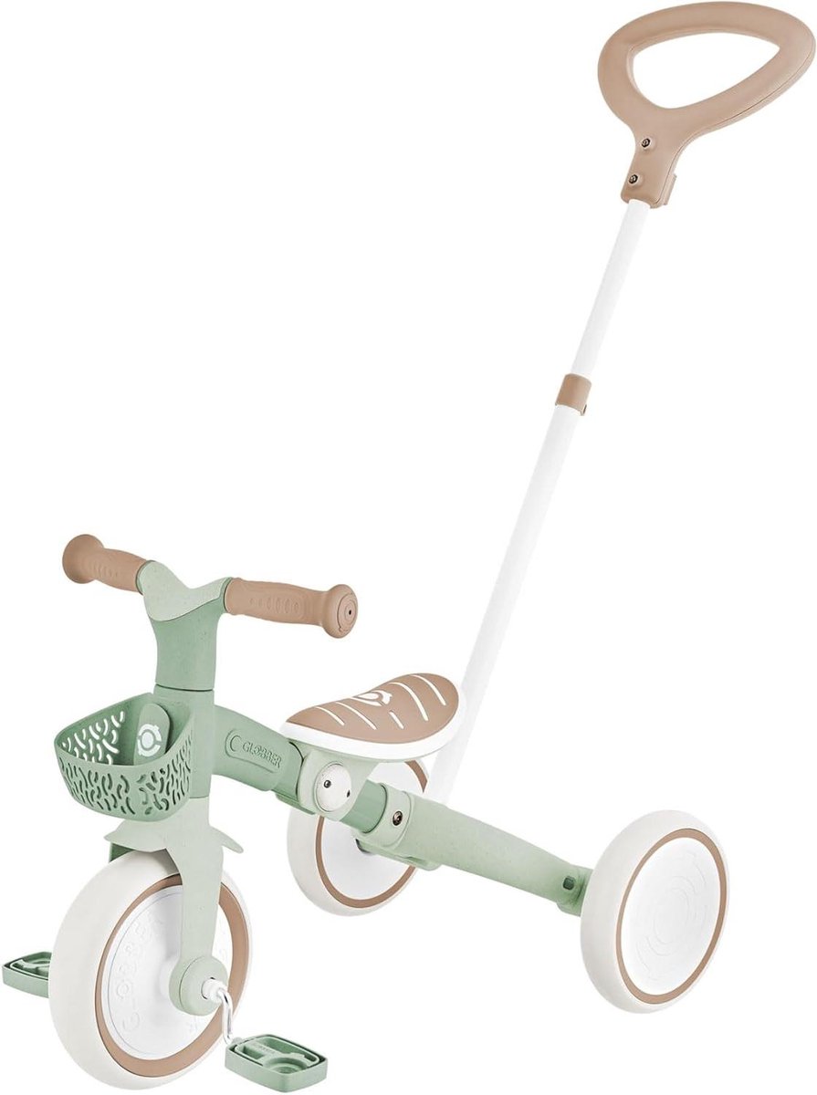 Kindervoertuig 3-in-1 - Loopfiets driewieler - Kind leren - Groeit mee met kind - 8/7 inch - Saliegroen Driewieler kopen online