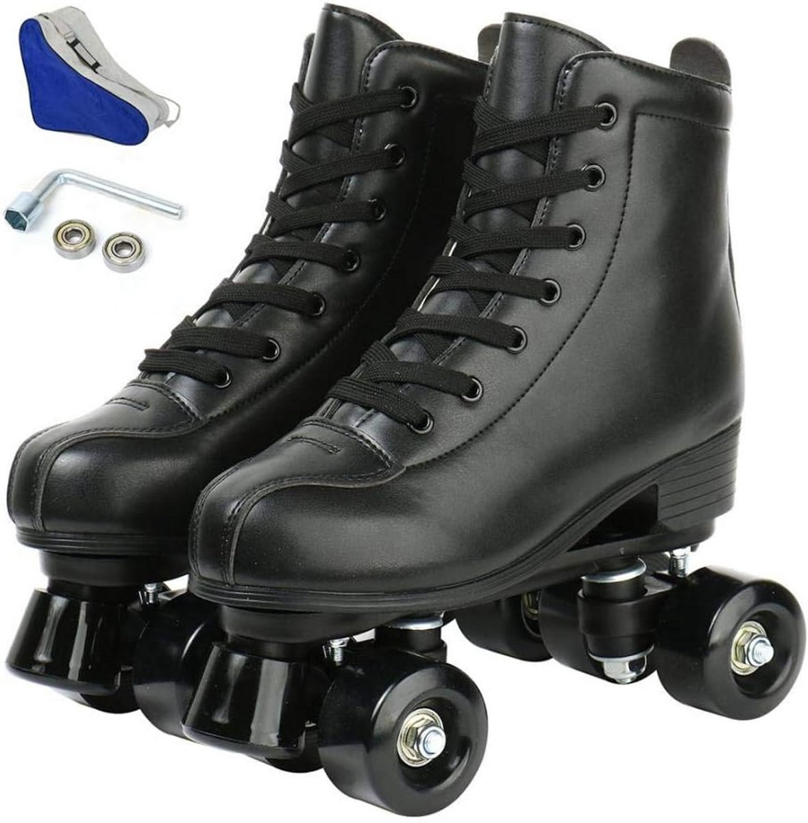 Klassieke Tweerij Rolschaatsen voor Dames en Volwassenen - Hoge Top PU Leer Rolschaatsen kopen online
