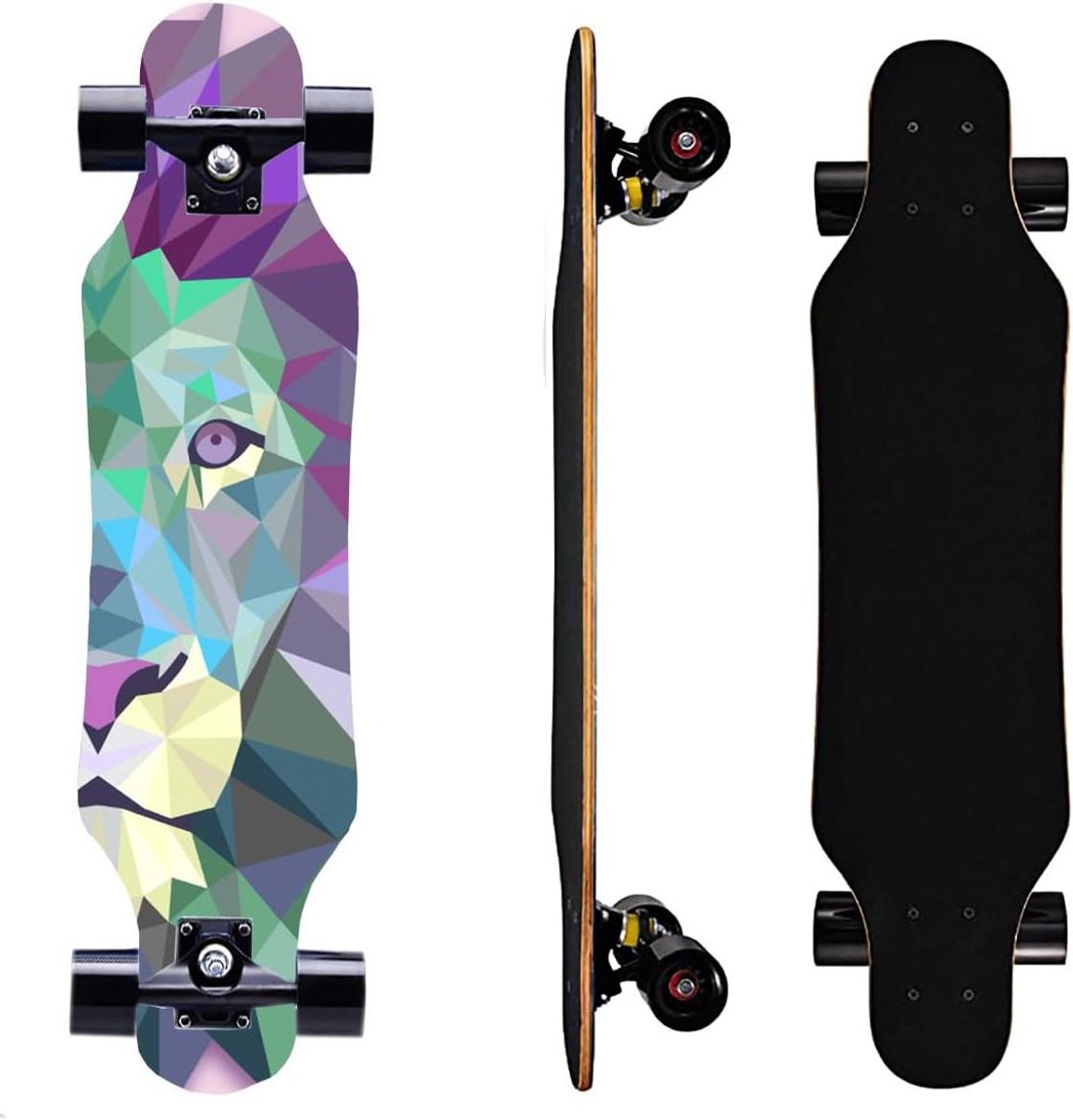 klein longboard carving skateboard stad cruisen 7 lagen esdoorn 31 inch blauw