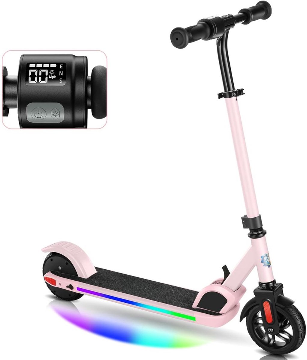Lìon® Elektrische Step - In hoogte Verstelbaar - Elektrische Steps voor Jongens - Roze - 82cm x 39cm x 92cm Step kopen online