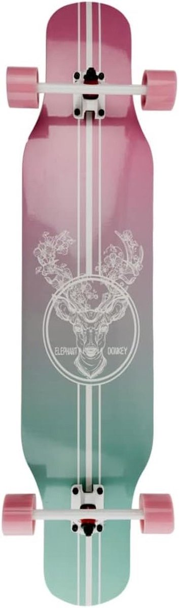 lange skateboard cruiser board stad cruisen hoge weerstand 107 cm lang roze