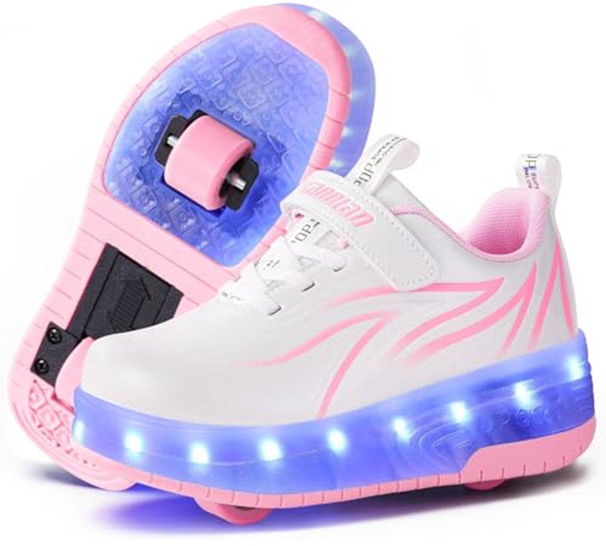 led skates voor meisjes dubbele wielen opladen via usb 7 kleuren rollerschoenen