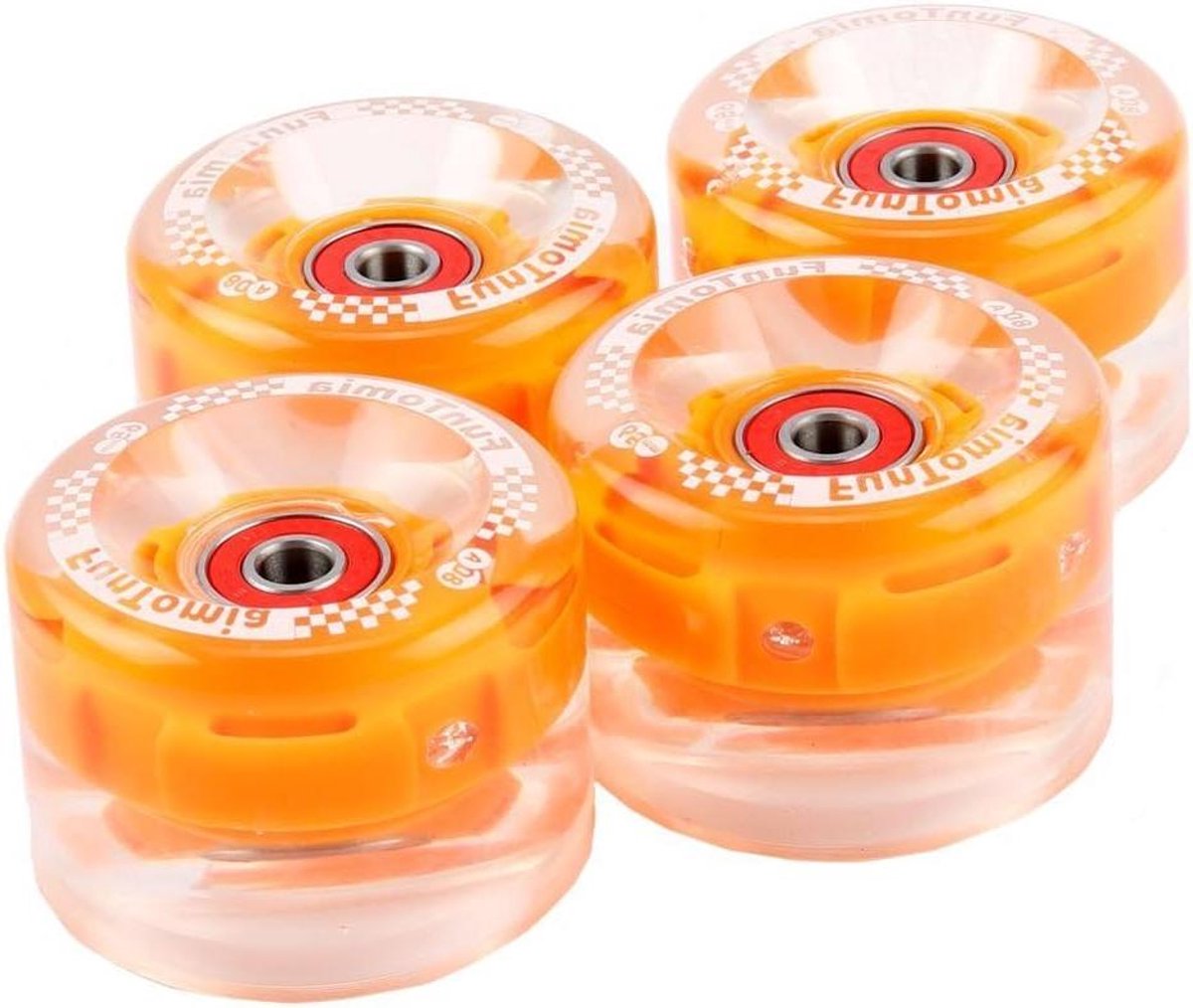 LED Wielen Set - Skateboard Wielen - Freeriden Dansen Sliden - Zonder Batterijen - 65x45mm 80A - Oranje Skateonderdeel kopen online