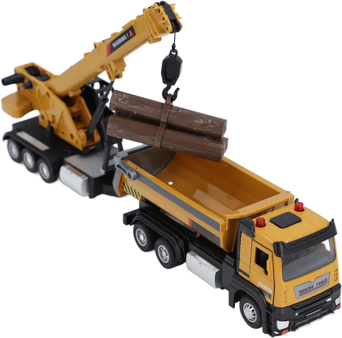 legering kraan bouwvoertuig speelgoed kinderen spelen gedetailleerd model 44x13x10 cm geel