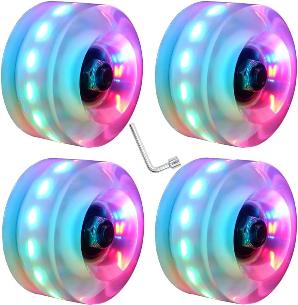 Lichtgevende LED Rolschaatswielen met Lagers 32x58mm 78A voor Binnen en Buiten Rolschaatsen kopen online