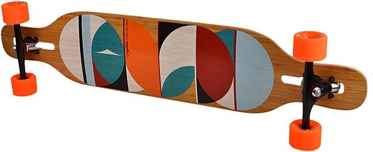 Longboard Bamboe - Skateboard Cruiser - Cruisen door stad - Flex 2 medium flex - 109 cm dek lengte - Multi Longboard kopen online