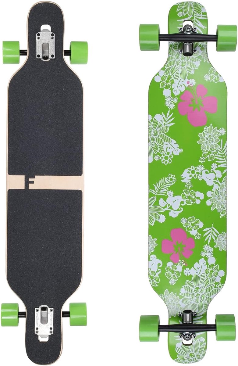 longboard camber cruiser board soepel cruisen esdoornhout constructie 106 cm bruin