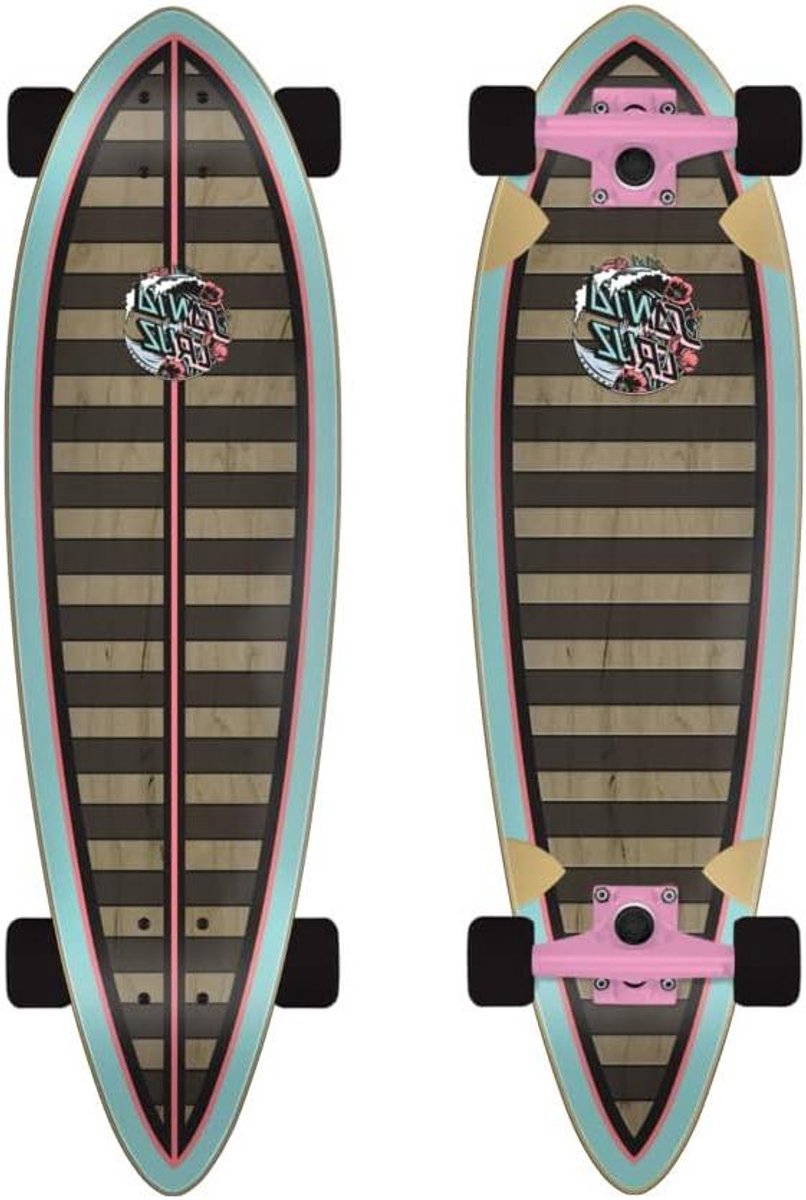Longboard Compleet - Pintail Board - Cruisen Door Stad - Hoogwaardige Kwaliteit - 33 Inch Lengte - Meerkleurig Longboard kopen online