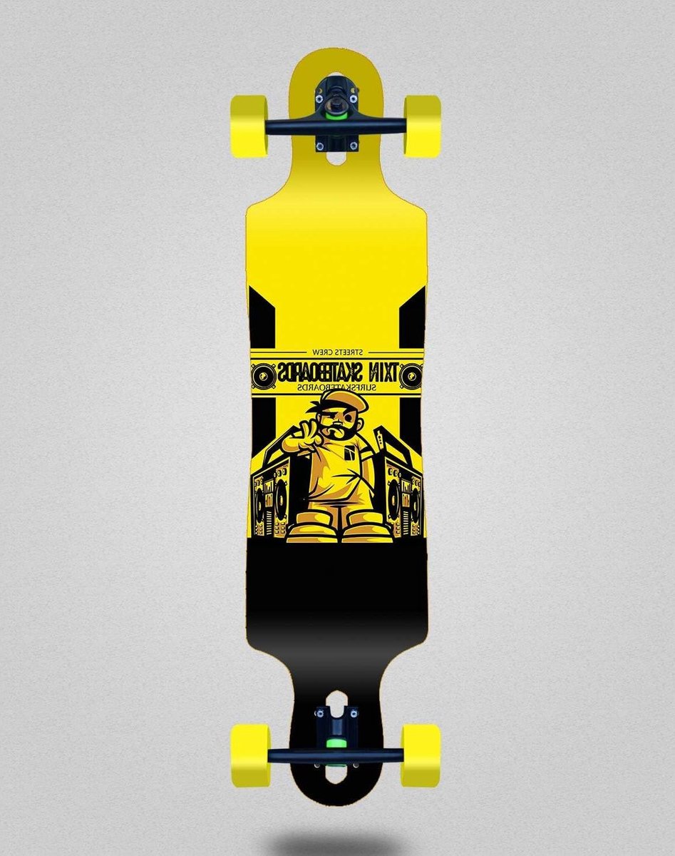 longboard compleet skateboard drop deck cruisen en transport drop through mount 40x9 inch boom box