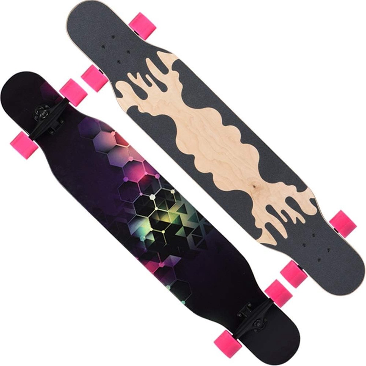 Longboard Cruiser - Dance Board - Buiten Cruisen - 7 Lagen Maple - 118cm - Patroon 4 Longboard kopen online