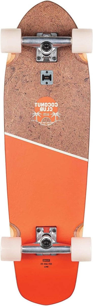 Longboard Cruiser - Skateboard Cruiserboard - Stadstransport - Geïntegreerde Flesopener - 32 inch - Kokosnoot/Mandarijn Longboard kopen online