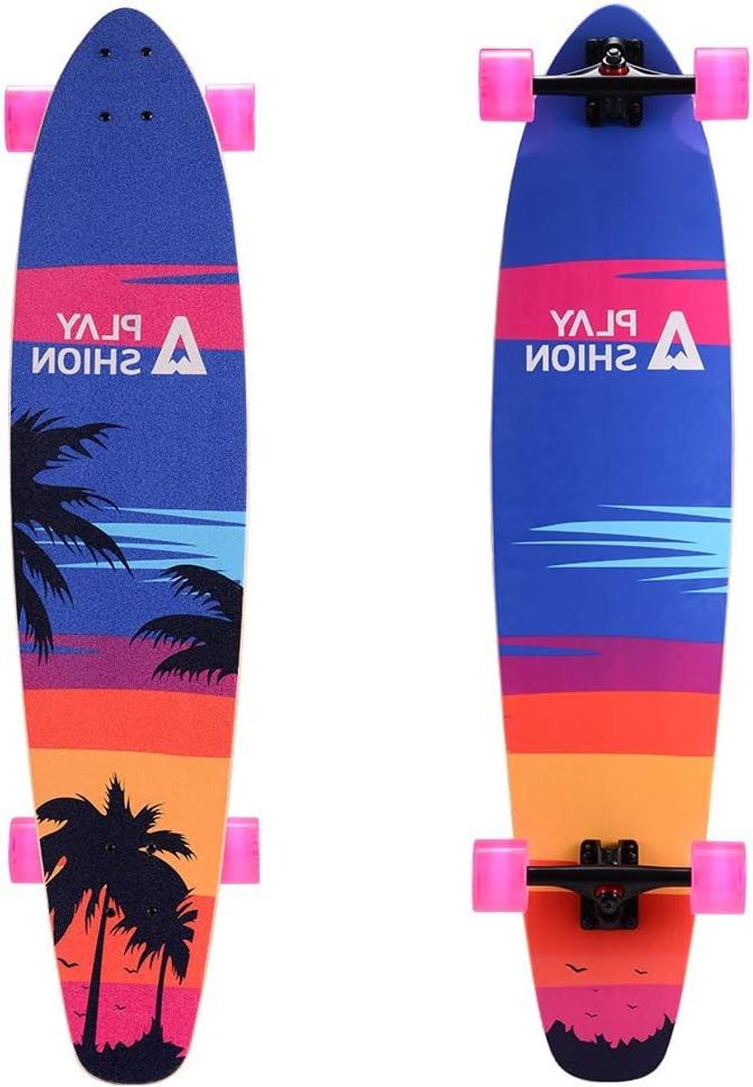 longboard cruiser skateboard freeride board comfortabel cruisen drop through montage 42 inch oranje