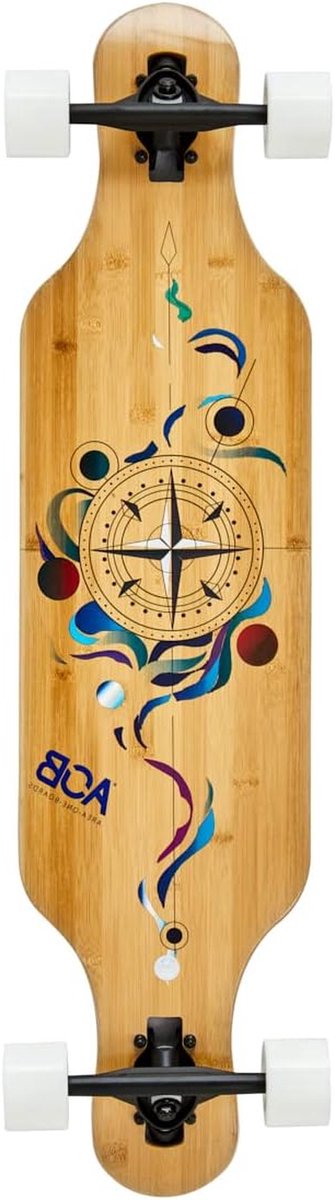 longboard drop through freeride board cruisen en carven medium flex deck 99 cm patroon