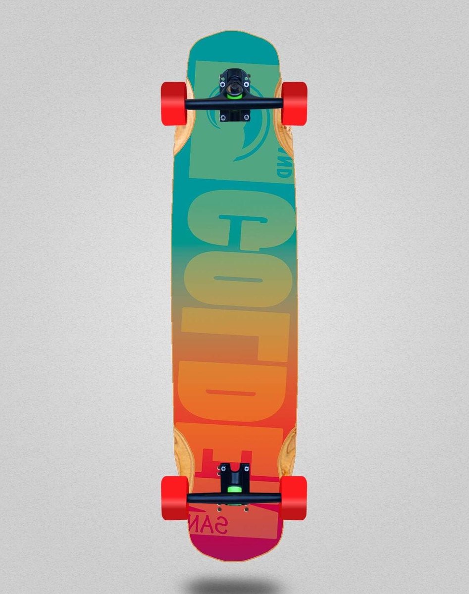 Longboard Skateboard - Compleet board - Cruisen & Transport - Bamboe constructie - 38 inch - Goud Zand Longboard kopen online