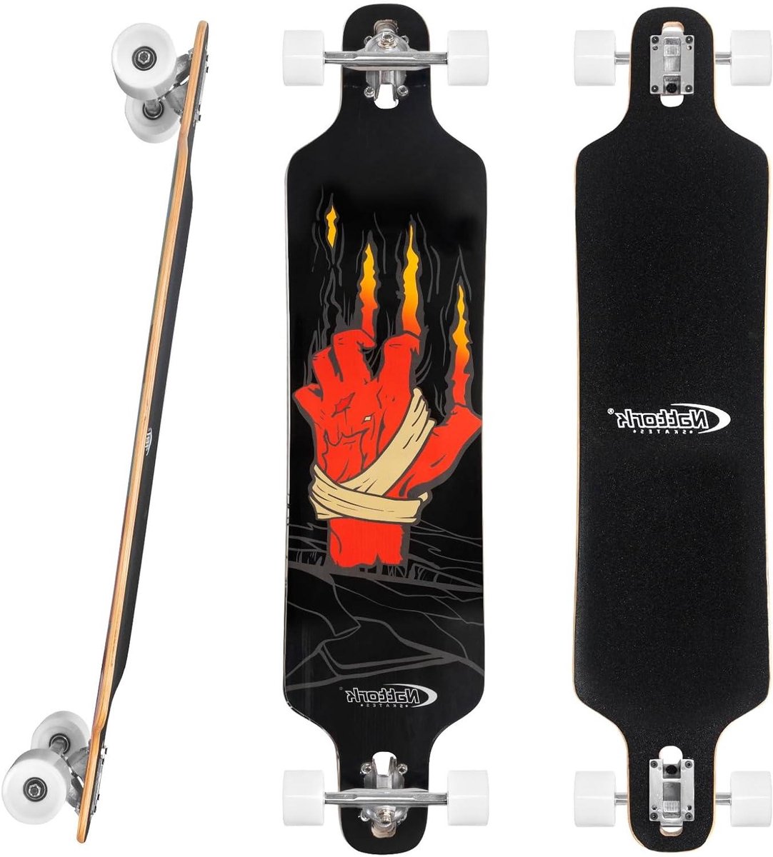 Longboard Skateboard - Compleet Board - Weg van de Massa - Bamboe en Esdoorn - 107 cm - Palm Longboard kopen online