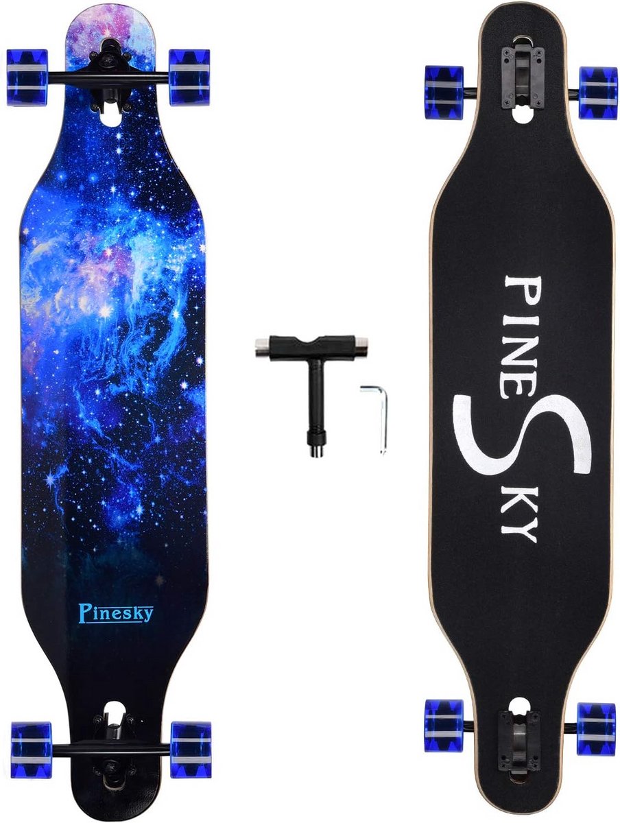 Longboard Skateboard - Cruiser Board - Comfortabel Rijden - 9 Lagen Esdoorn - 41 Inch - Blauw Longboard kopen online