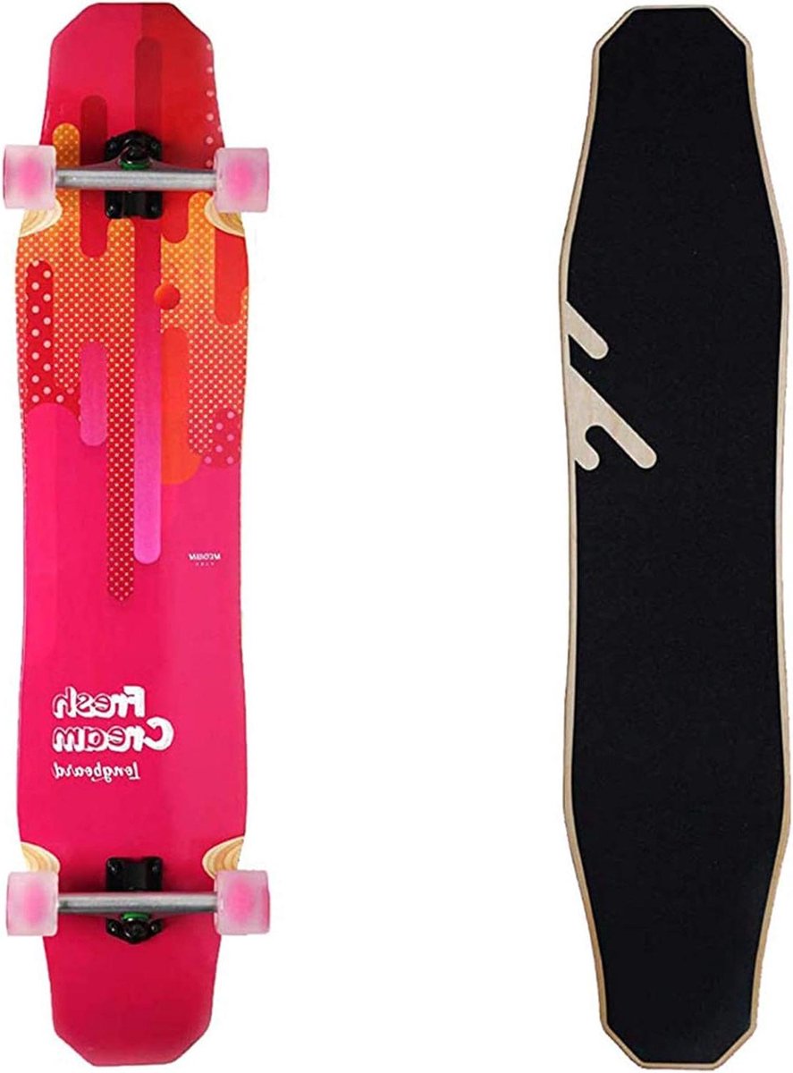 Longboard Skateboard - Cruiser Board - Dansen Vrije Stijl - 7-laags Esdoorn Dek - 44 Inch Lengte - Roze Longboard kopen online