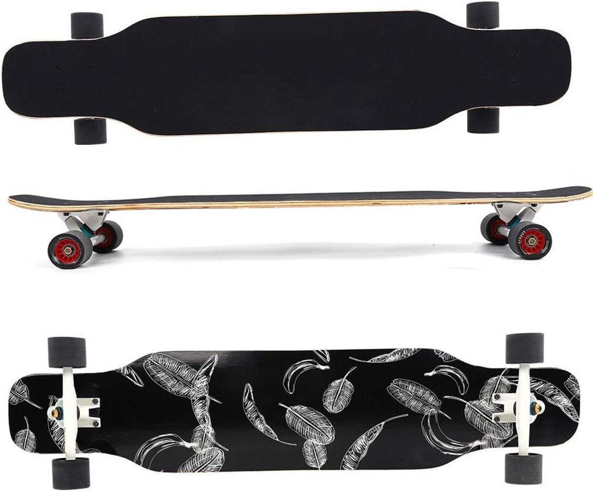 Longboard Skateboard - Cruiser Board - Stadstransport - Anti-slip Voetplaat - 106 cm Lengte - N.v.t. Longboard kopen online