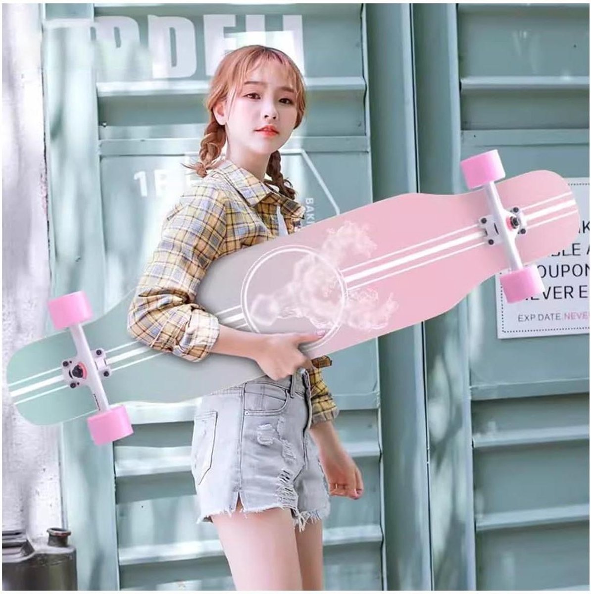 Longboard Skateboard - Cruiser Board - Straat Borstelen - 8 Laags Esdoorn Deck - 106 cm - Stijl B Longboard kopen online