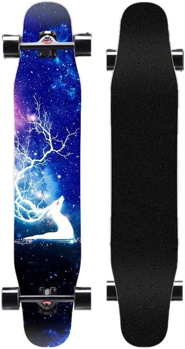longboard skateboard cruiser board straat skating dubbele kick deck 120 cm niet gespecificeerd