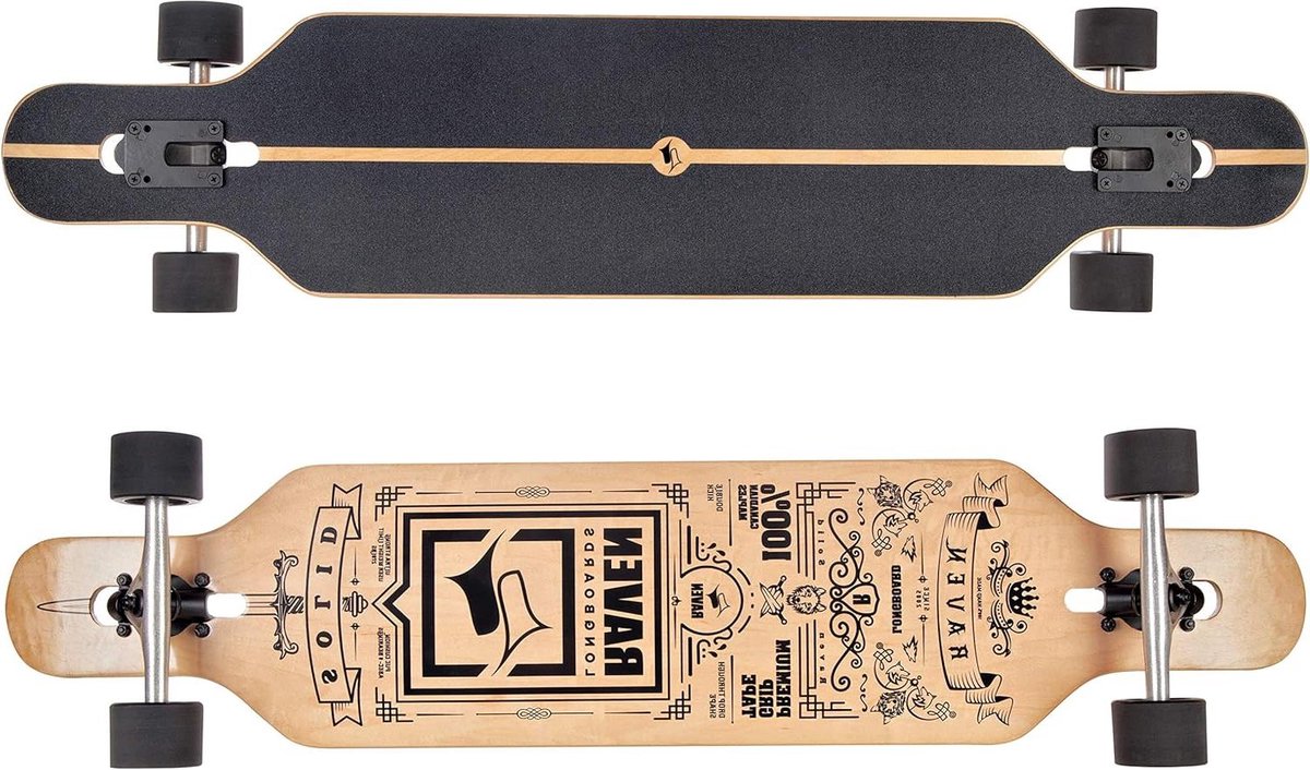 Longboard Skateboard - Cruiser Board - Transport Cruisen - 8-laags Esdoornhout Deck - 1067x235cm - Transparant Longboard kopen online