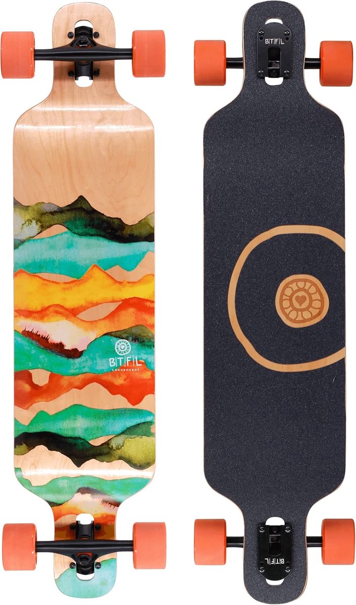 Longboard - Skateboard Cruiser - Stabiel Rijden - Drop-Through Constructie - 95.5 cm - Keanu Longboard kopen online