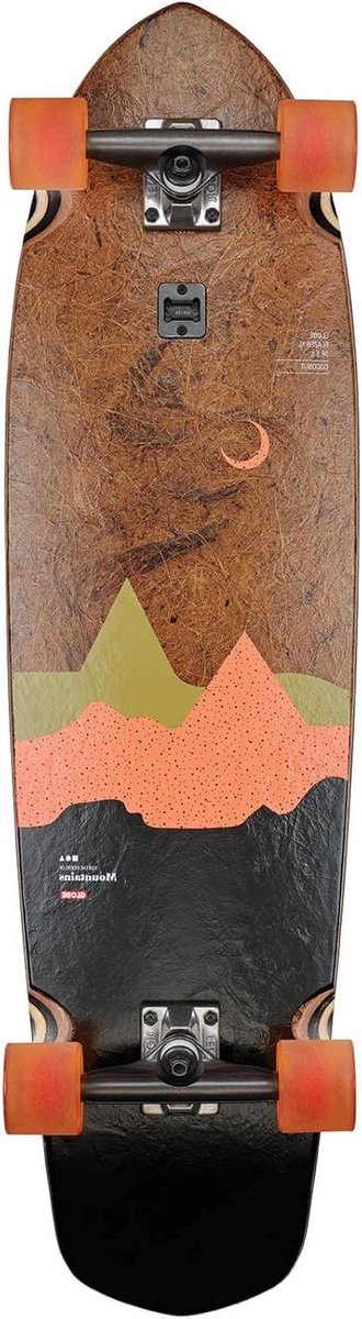 Longboard - Skateboard Cruiser - Stadscruisen - Geïntegreerde flesopener - 921 cm - Kokosnoot/mountains Longboard kopen online
