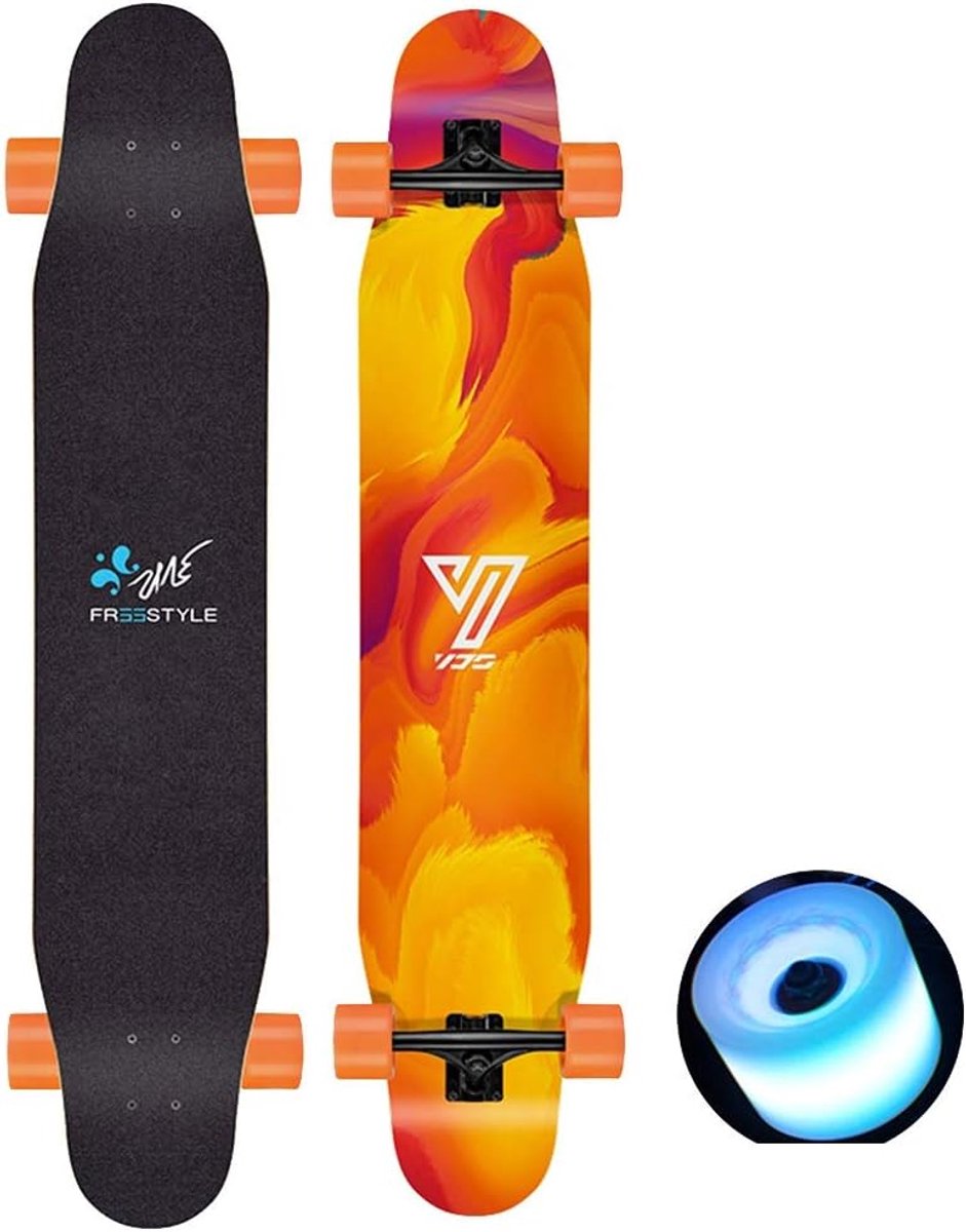 Longboard Skateboard - Dance Board Scooter - Straat Cruisen - Northeast Maple Deck - 117 x 25 cm - Multicolor Longboard kopen online