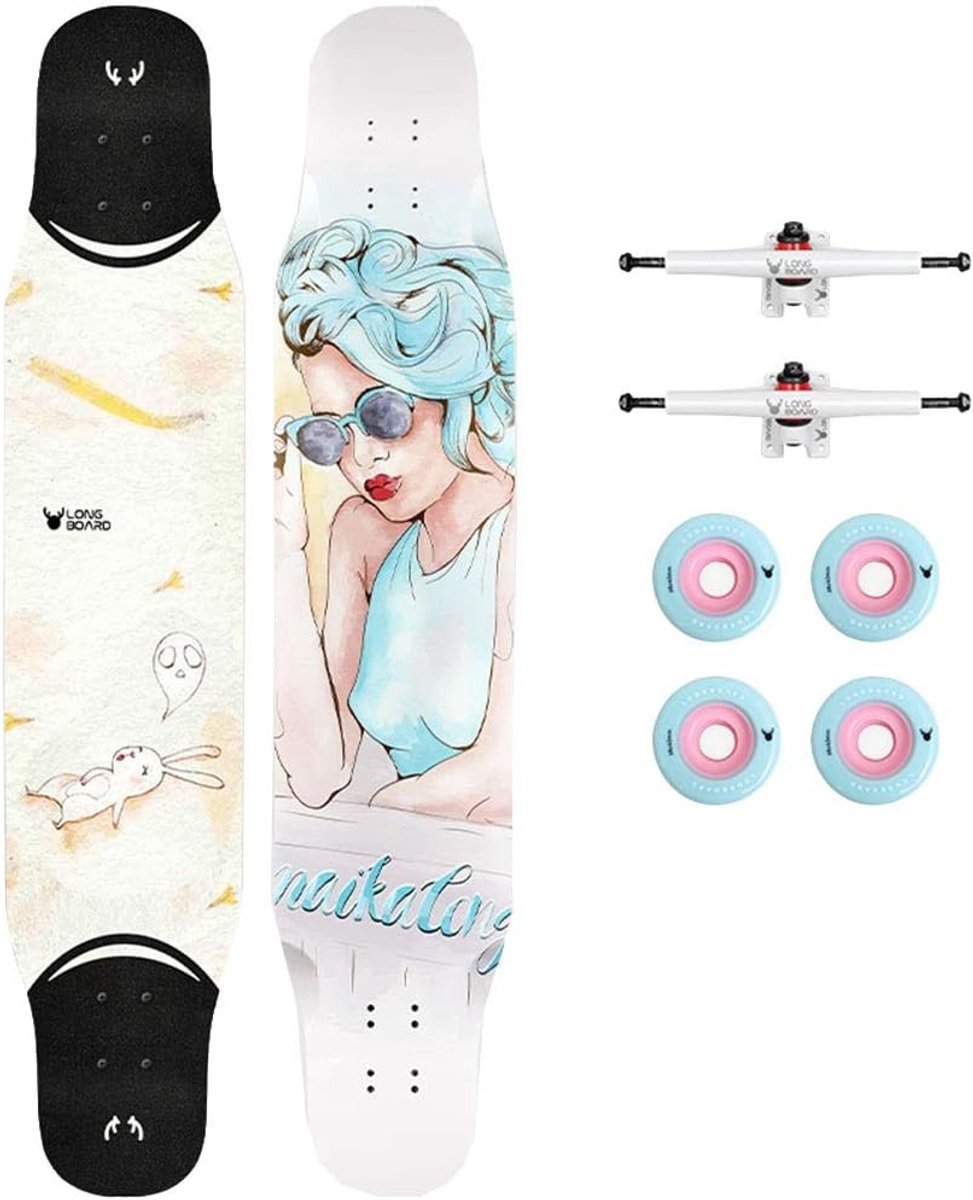 Longboard Skateboard - Dansplank Streetboard - Straat Cruisen - 7 Lagen Esdoorn - 114 cm - Bedrukt Longboard kopen online