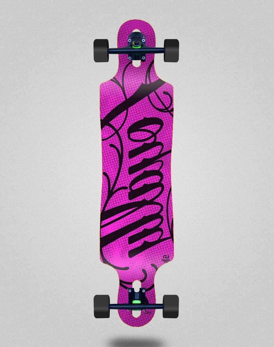 Longboard Skateboard - Drop Deck - Cruisen en Transport - Drop Through Design - 40 x 9 Inch - Roze Skateonderdeel kopen online