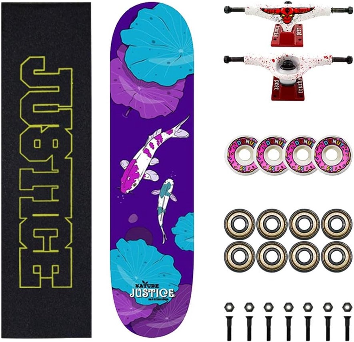 Longboard Skateboard - Four Wheel Board - Cruisen en Tricks - Dubbele Rocker Design - 80 x 20 cm - Naturel Longboard kopen online