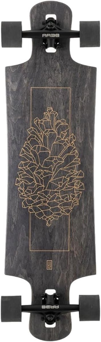 Longboard - Skateboard - Reizen en cruisen - Symmetrische vorm - 36.5 inch - Zwart Longboard kopen online