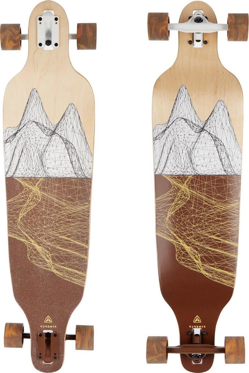 Longboard - Skateboard - Snel Rijden - Houten Dek - 100 cm - Hout/Wit/Bruin Longboard kopen online