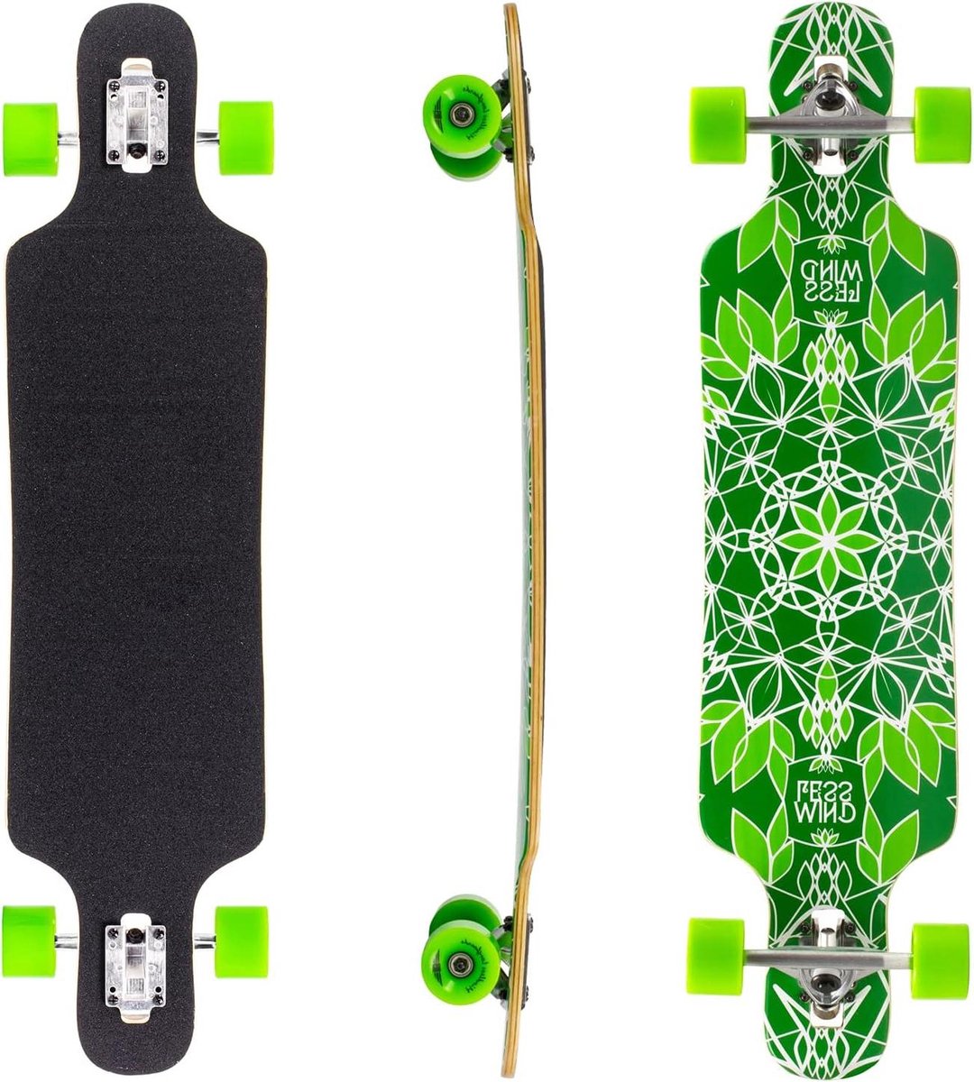 longboard skateboard straat cruisen samengesteld deck 9 5 inch breed groen